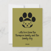 Carte de Noël de l'arbre de chien en dessin simple (Dos)