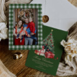 Carte de Noël de l'Arbre de Noël<br><div class="desc">Répandez la fête avec cet élégant arbre de Noël aquarelle, avec la carte de Noël photo. Cette carte de vacances, très simple, est la meilleure façon d'envoyer vos Bonnes Fêtes. Facilement pour personnaliser l'accueil et modifier les polices à votre goût. Cette carte de Noël fantaisiste est une façon charmante de...</div>