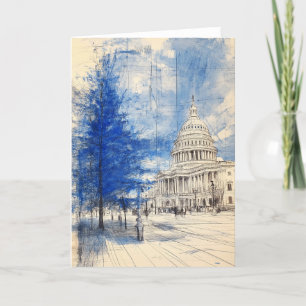Carte de Noël de l'arbre de Noël de Capitol Hill