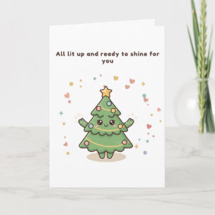 Carte de Noël de l'arbre de Noël Puchi Dōshi migno