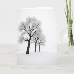 Carte de Noël de l'arbre givré