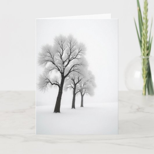 Carte de Noël de l'arbre givré (Devant)