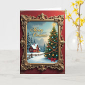 Carte de Noël de l'Arbre Orné (Fleur jaune)