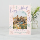 Carte de Noël de l'Arc de Doodle dessinée à la mai (Debout devant)