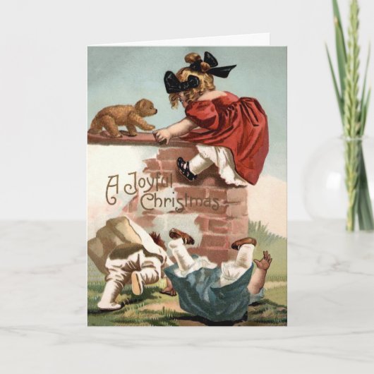 Carte de Noël de l'attaque de l'ours vintage (Devant)