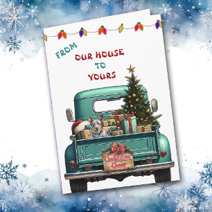 Carte de Noël de l'Australian Cattle Dog Farm Truc