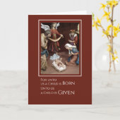 Carte de Noël de l'église de naissance de l'enfant (Fleur jaune)