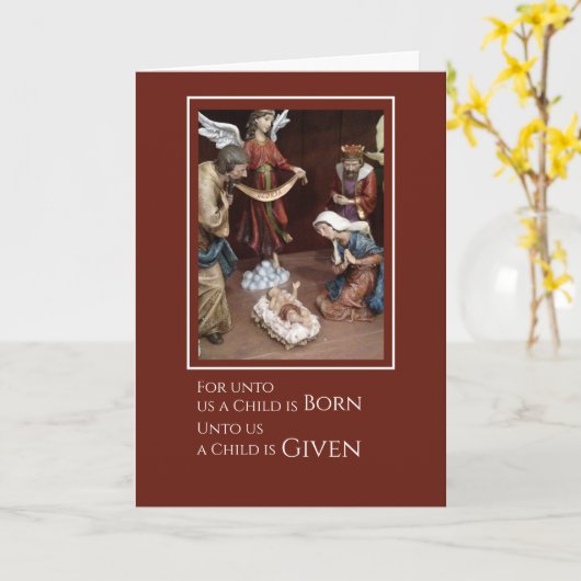 Carte de Noël de l'église de naissance de l'enfant (Fleur jaune)