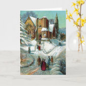 Carte de Noël de l'Église d'imprimerie victorienne (Fleur jaune)