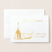 Carte de Noël de l'église (huile) (Devant avec enveloppe)