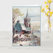 Carte de Noël de l'église victorienne (Fleur jaune)