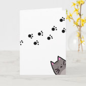 Carte de Noël de l'empreinte du chat (Fleur jaune)