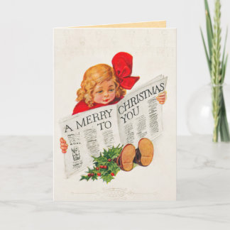 Carte de Noël de l'enfant victorien