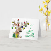 CARTE DE NOËL DE L'ENSEIGNANT (Fleur jaune)