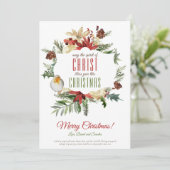 Carte de Noël de l'Esprit de couronne de Noël du C (Debout devant)