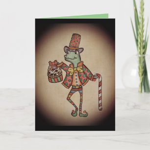 Carte de Noël de lézard drôle