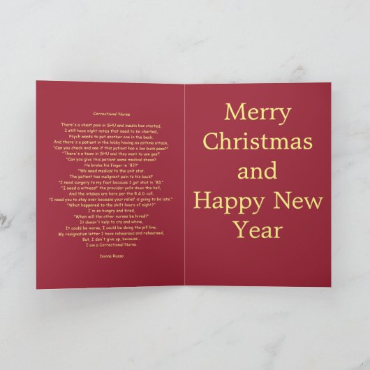 Carte de Noël de l'infirmière (Intérieur)