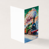 Carte de Noël de locomotive à vapeur classique (Outside)