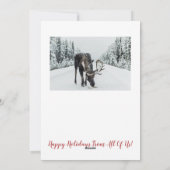 Carte de Noël de l'orignal dans la neige dans la n (Dos)