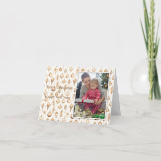 Carte de Noël de l'ornement de Noël photo unique
