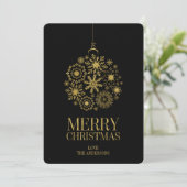 Carte de Noël de l'ornement du flocon de neige d'o (Debout devant)
