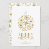 Carte de Noël de l'ornement du flocon de neige d'o (Devant / Derrière)