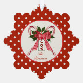 Carte de Noël de l'ornement en papier de famille (Verso)