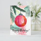 Carte de Noël de l'ornement rouge (Debout devant)