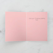 Carte de Noël de l'ornementation rose et or (Intérieur)