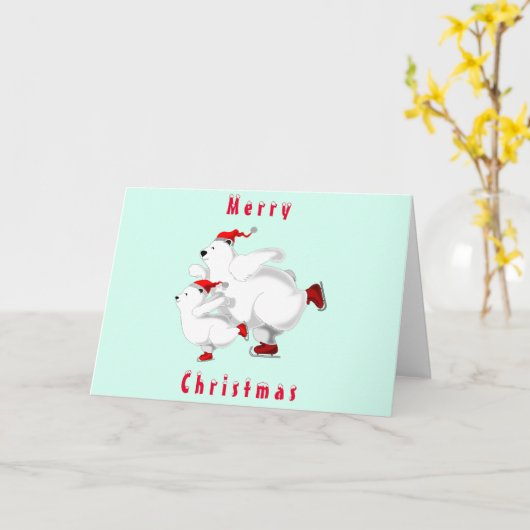 Carte de Noël de l'ours de famille (Fleur jaune)