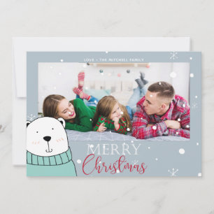 Carte de Noël de l'ours photo mignonne