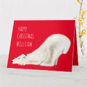 Carte de Noël de l'ours polaire réfrigéré personna (Fleur jaune)