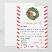 Carte de Noël de lutin de Noël (Devant / Derrière)