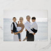 Carte de Noël de luxe Navy Elegant photo de la pol (Verso)