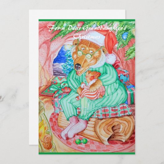 Carte de Noël de ma chère petite-fille. (Devant / Derrière)