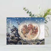 Carte de Noël de ma famille avec boule à neige mag (Debout devant)