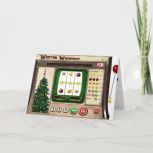 Carte de Noël de machine à sous
