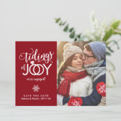 Carte de Noël de mariage avec date de réservation (Debout devant)