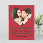 Carte de Noël de mariage avec "Save the Date" (Debout devant)