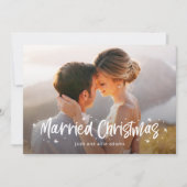 Carte de Noël de mariage dessinée avec joie (Devant)