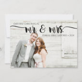 Carte de Noël de mariage M. & Mme Photo (Devant)