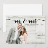 Carte de Noël de mariage M. & Mme Photo (Devant / Derrière)