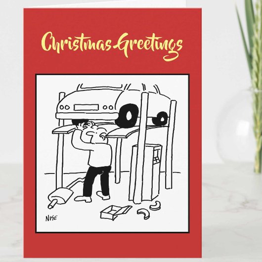 Carte de Noël de Mécanicien de Garage