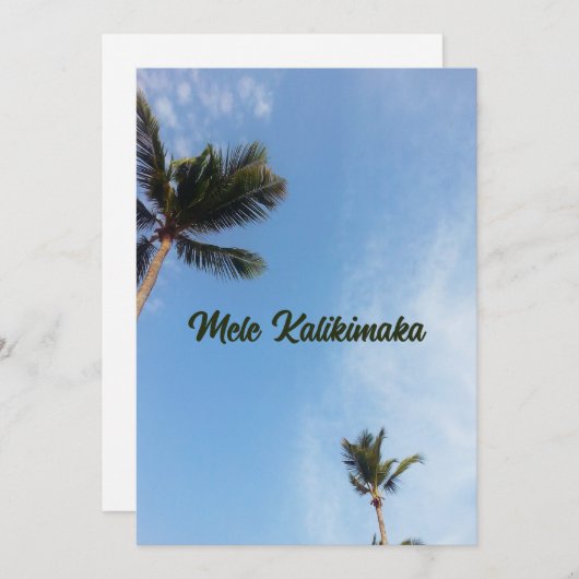 Carte de Noël de Mele Kalikimaka (Devant / Derrière)