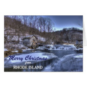 Carte de Noël de Mill on River Rhode Island (Devant horizontal)