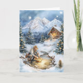 Carte de Noël de Mine d'Or Mineur de l'Or Paie l'O (Devant)