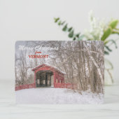 Carte de Noël de modèle de pont couvert du Vermont (Debout devant)