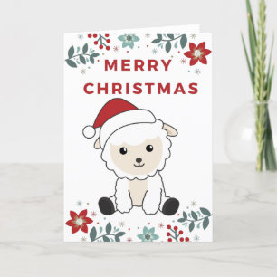 Carte de Noël de moutons Animaux d'hiver Fêtes