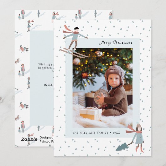 Carte de Noël de neige (Devant / Derrière)