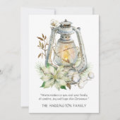 Carte de Noël de neige de la lanterne d'hiver (Devant)